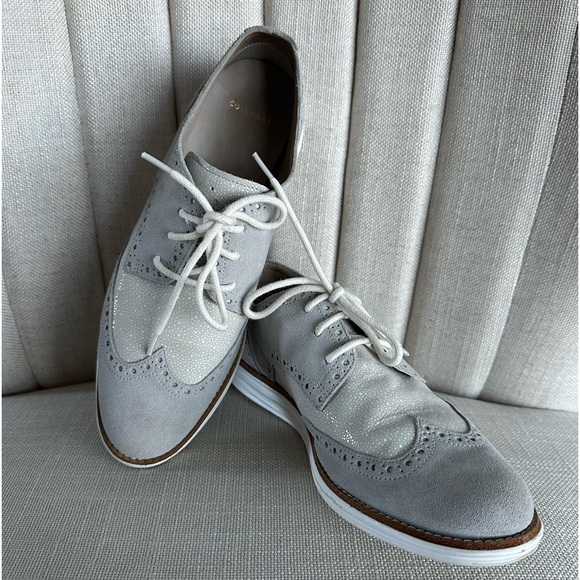 Cole Haan Gray Lunargrand Wingtip Oxfords - Size 8 - Picture 6 of 9